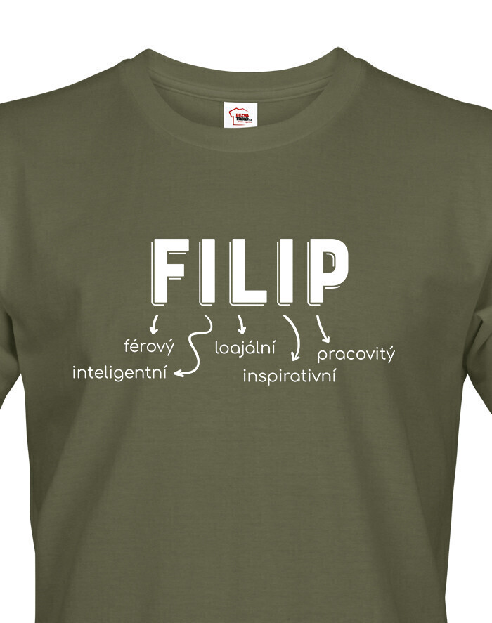 Pánské tričko k svátku s jménem Filip