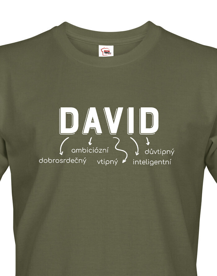 Pánské tričko k svátku s jménem David