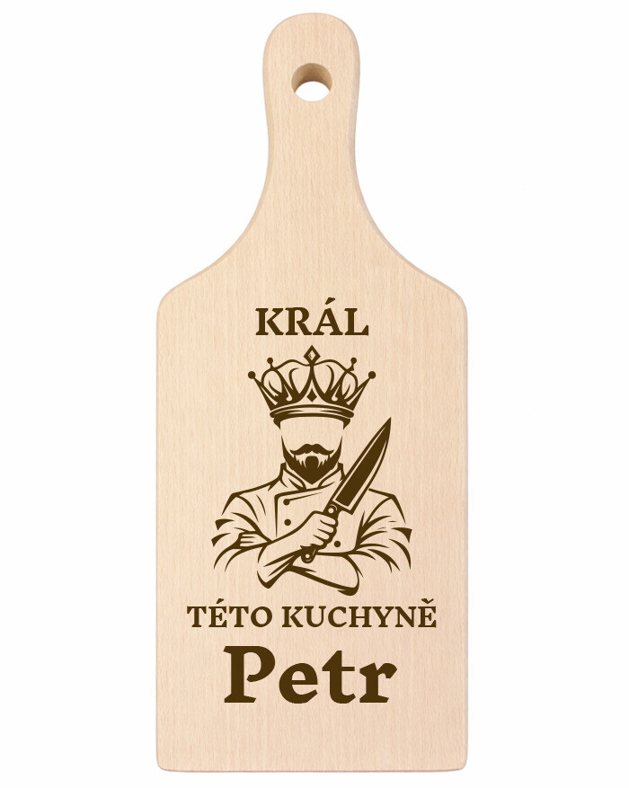 Dřevěné prkénko 14x30 cm - Král této kuchyně