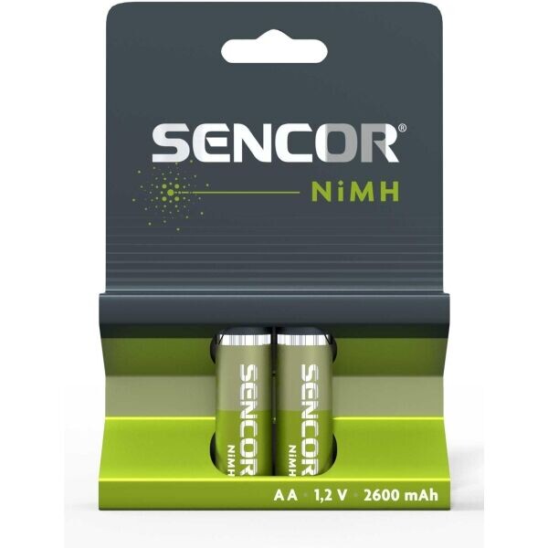 Sencor SBA HR6 2BP AA NiMH 2600mAh Nabíjecí baterie, zelená, velikost