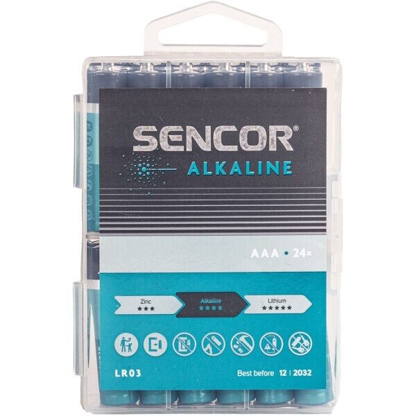 Sencor SBA LR03 24 BOX AAA ALK Alkalické baterie, modrá, velikost
