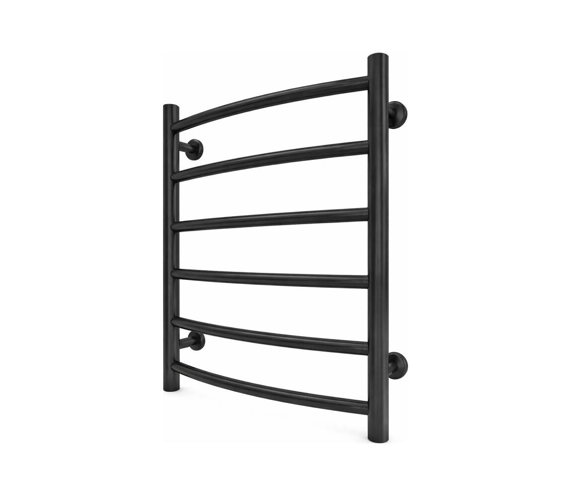 Mario-Radiators Koupelnový žebříkový radiátor INOX CLASSIC 120W/230V 57x43 cm nerez/černá 1.4.048767.BM