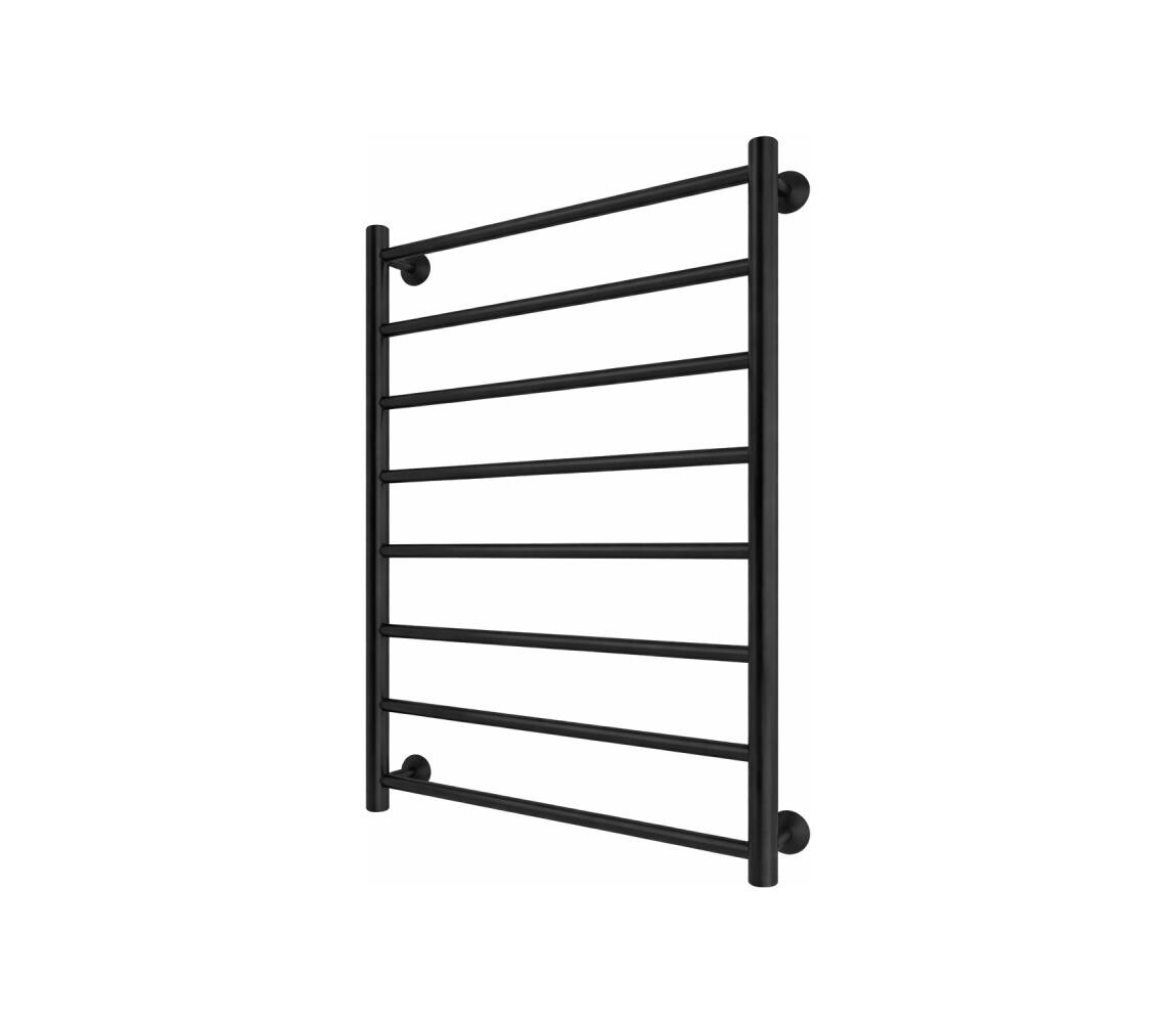 Mario-Radiators Koupelnový žebříkový radiátor INOX FLAT 163W/230V 77x53 cm nerez/černá 1.075.048779.BM