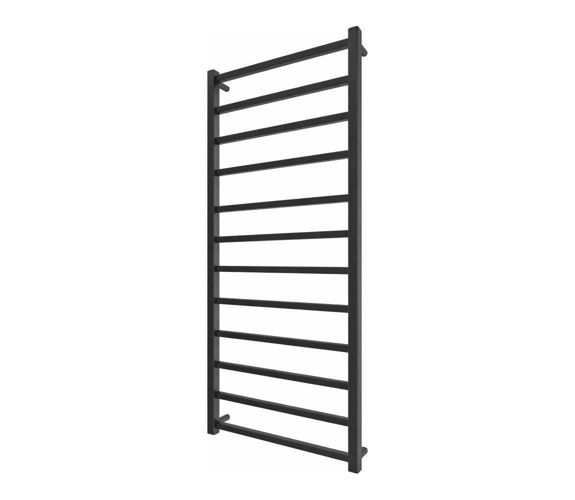 Mario-Radiators Koupelnový žebříkový radiátor INOX TOKIO 233W/230V 117x53 cm nerez/černá 1.072.048845.BM