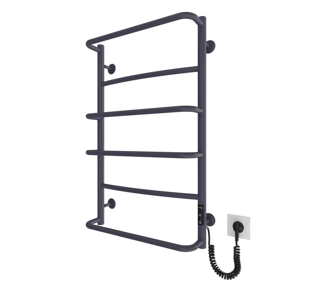 Mario-Radiators Koupelnový žebříkový radiátor LUX 105W/230V 80x53 cm nerez/antracit pravá 2.9.045844.GR