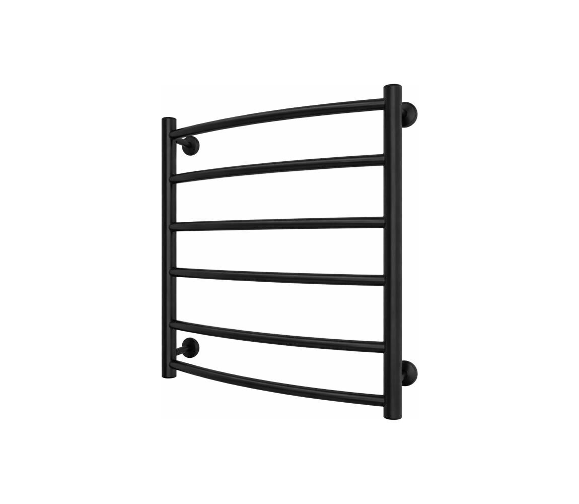 Mario-Radiators Koupelnový žebříkový radiátor INOX CLASSIC 122W/230V 57x53 cm nerez/černá 1.4.048768.BM