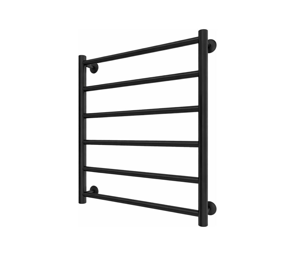 Mario-Radiators Koupelnový žebříkový radiátor INOX FLAT 122W/230V 57x43 cm nerez/černá 1.075.048777.BM