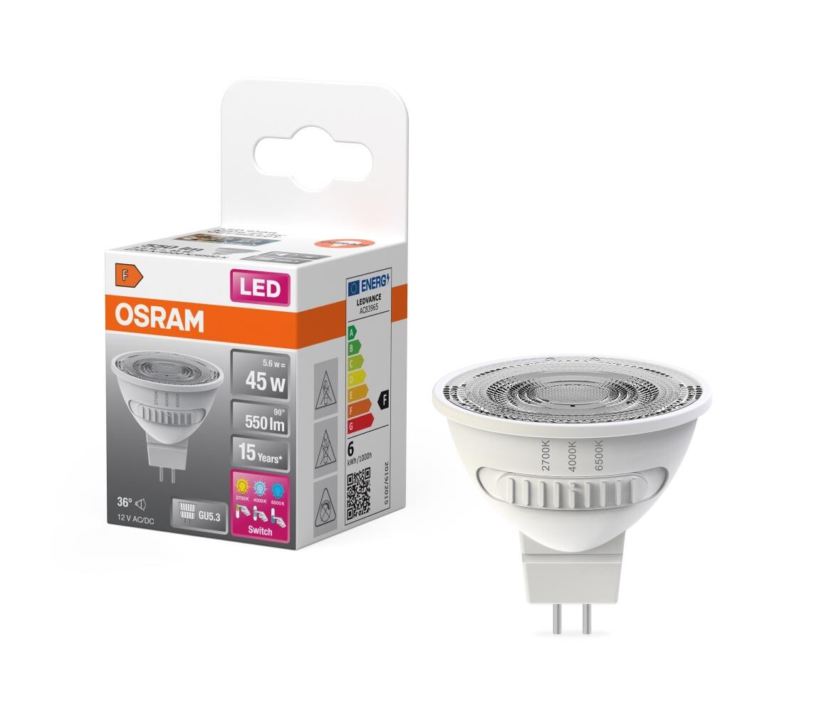 LED Žárovka MR16 GU5,3/5,6W/12V 2700/4000/6500K 36° - Osram 4099854063978