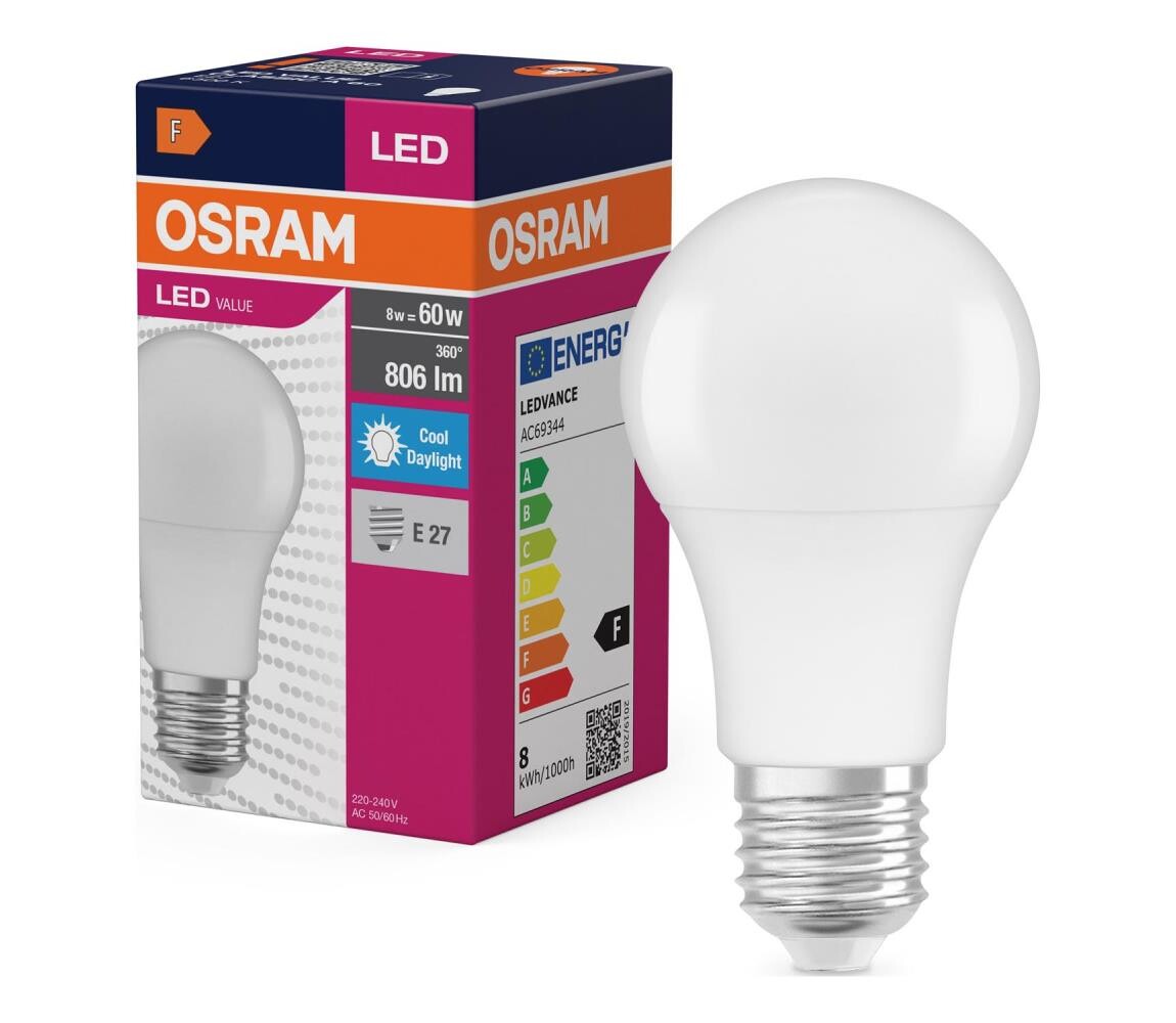 LED Žárovka A60 E27/8W/230V 6500K - Osram 4099854109829