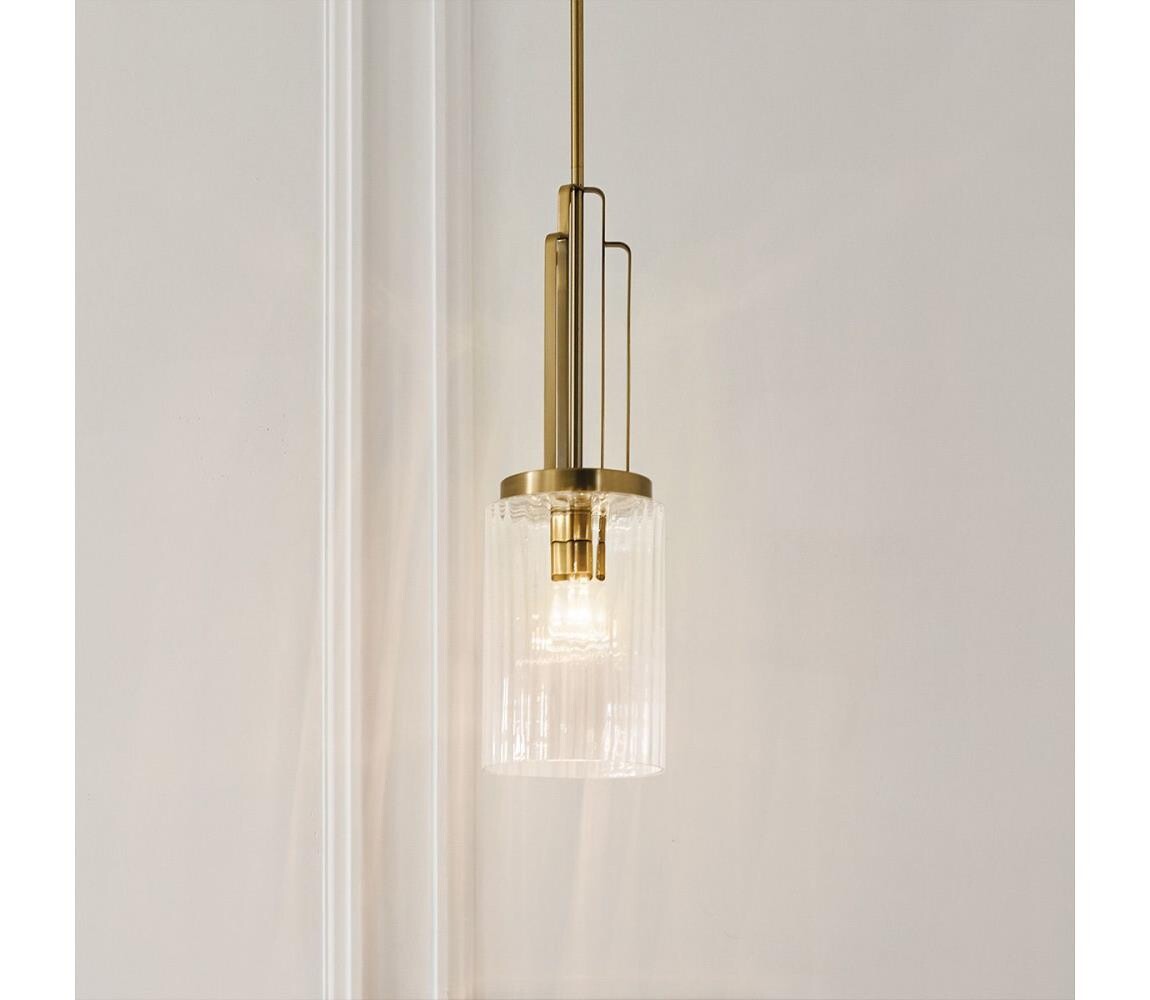 Elstead Quintiesse QN-KIMROSE-MP-BNB - Lustr na tyči KIMROSE 1xE27/60W/230V zlatá QN-KIMROSE-MP-BNB