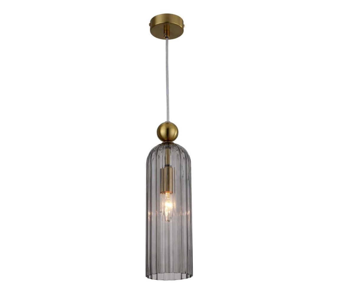 Light Prestige Lustr na lanku PIEGA 1xE14/40W/230V mosaz/kouřová černá LP-939/1P smoked