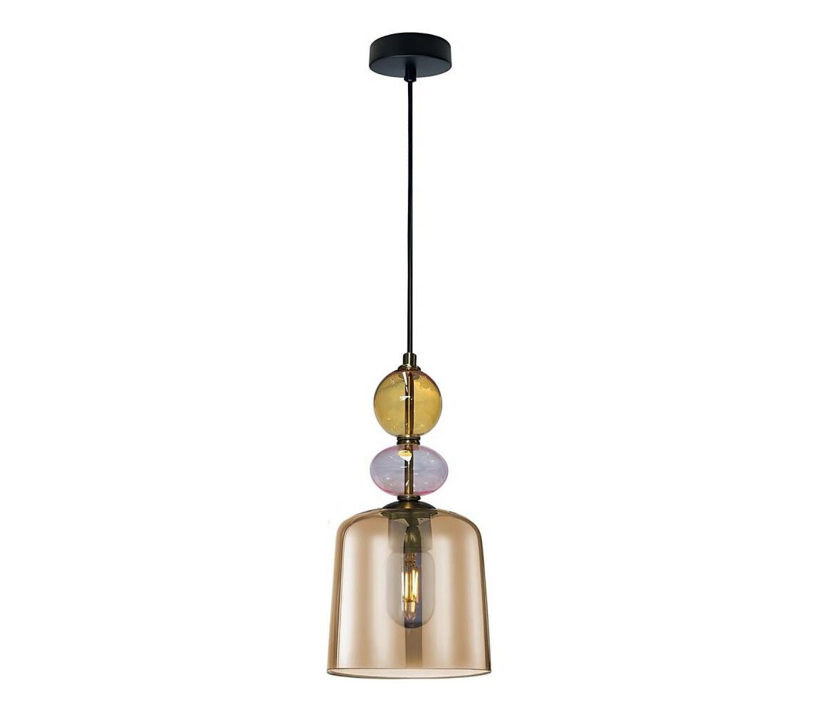 Light Prestige Lustr na lanku TROPEA 1xE27/15W/230V černá/kouřová béžová/růžová LP-2004/1P S AM