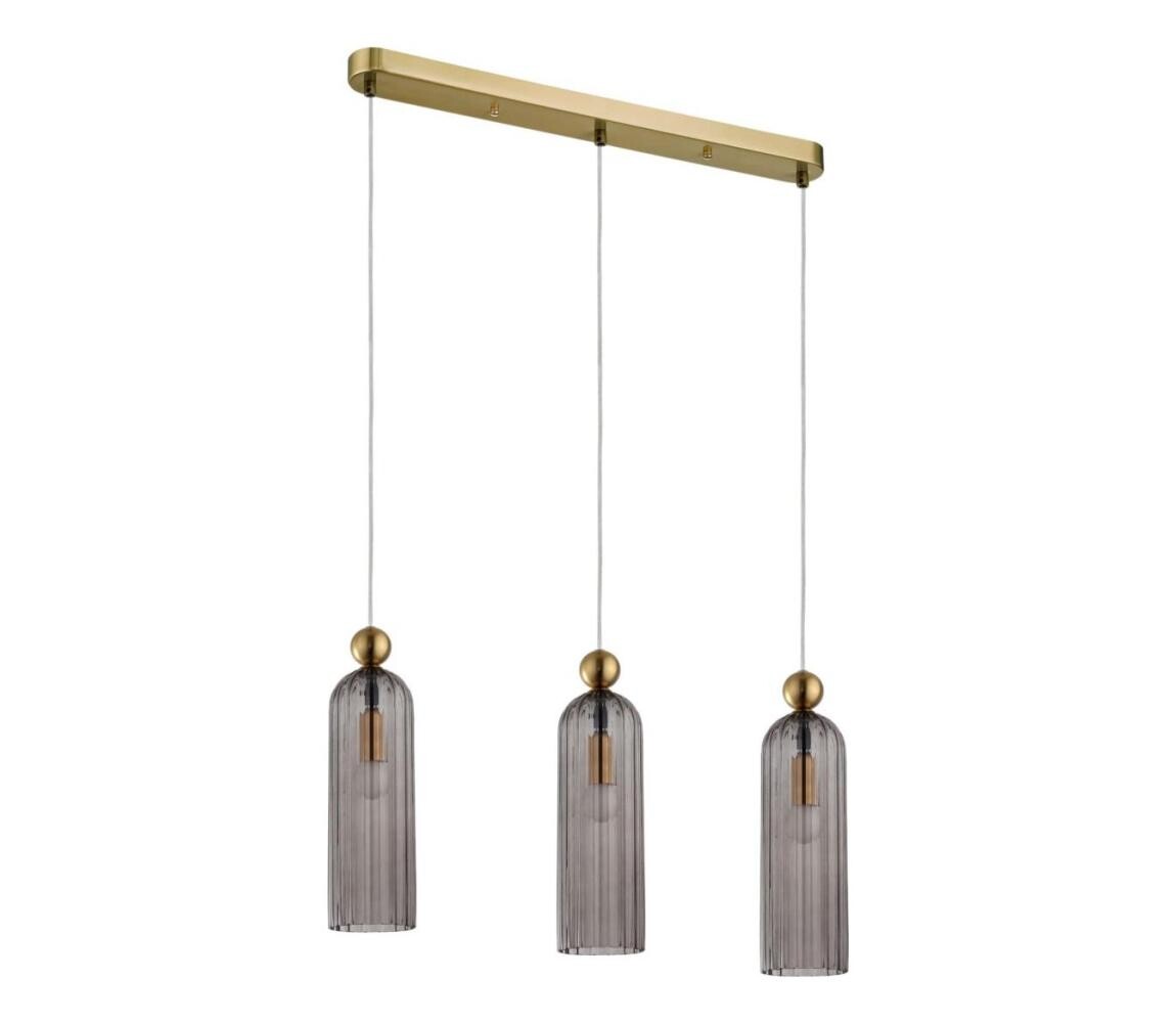 Light Prestige Lustr na lanku PIEGA 3xE14/40W/230V mosaz/kouřová černá LP-939/3L smoked