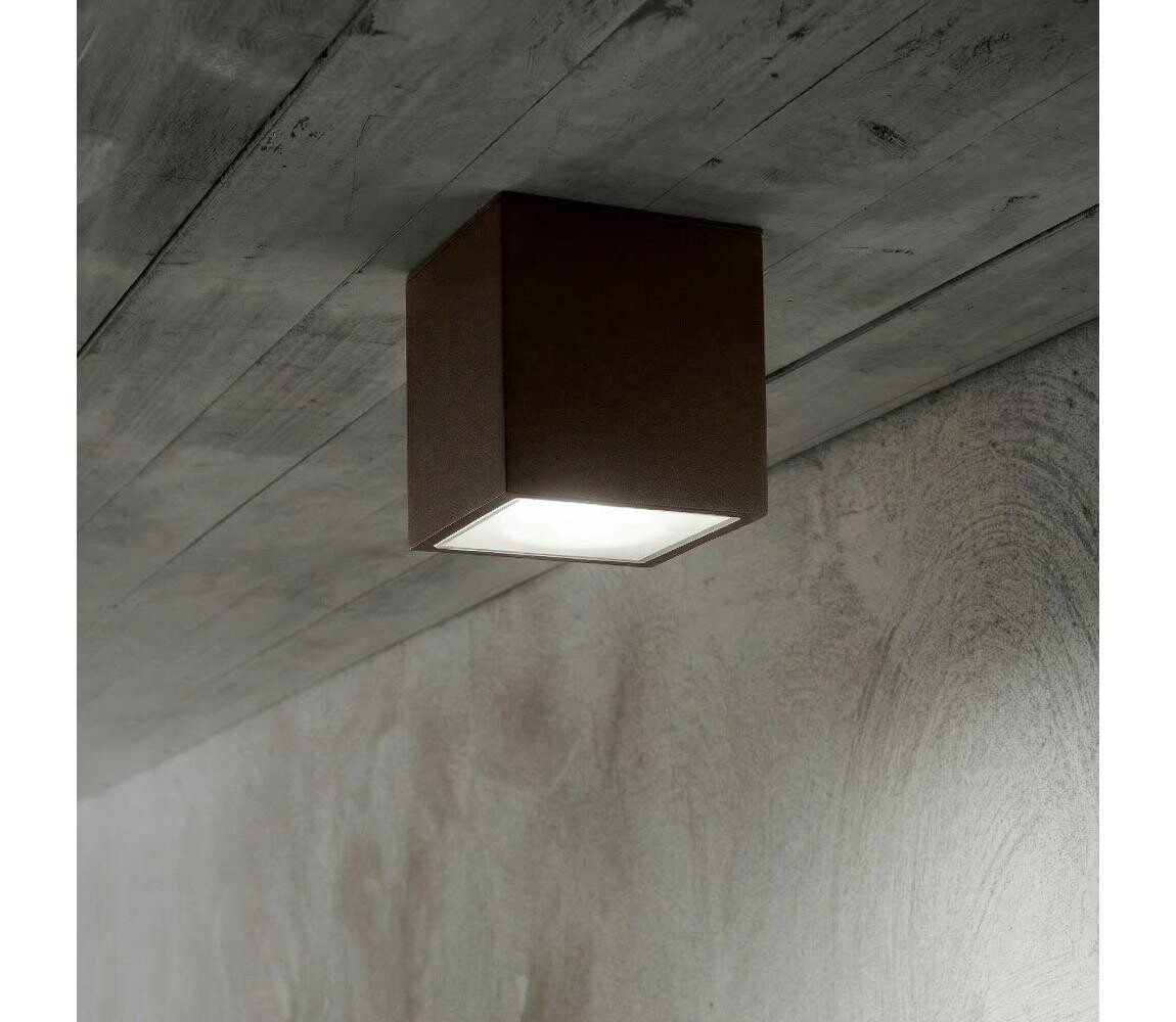 Ideal Lux - Venkovní bodové svítidlo TECHO 1xGU10/20W/230V 9x9 cm IP54 hnědá 251592
