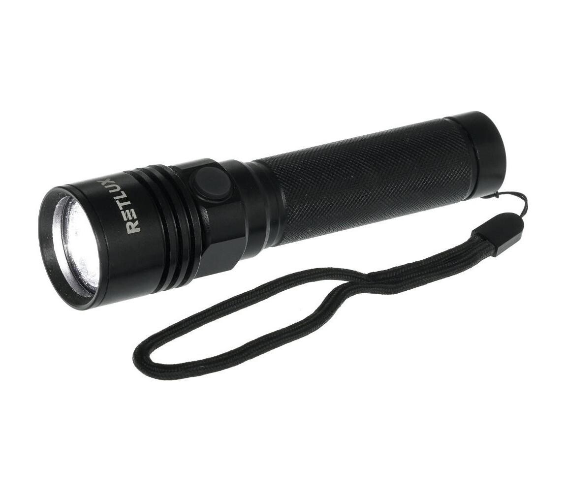 - LED Nabíjecí hliníková svítilna LED/3W/2000 mAh IPX4 černá 50006213