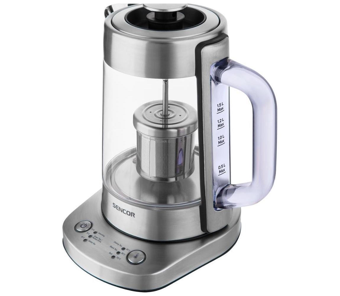Sencor - Rychlovarná konvice s termoregulací 1,5 l 1500W/230V nerez 41006550