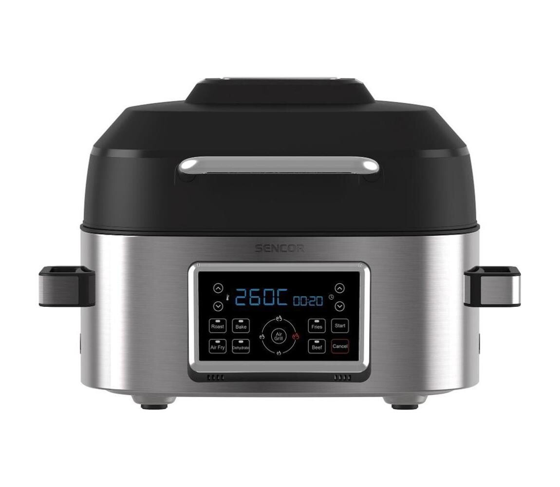 Sencor - Multifunkční horkovzdušná fritéza a gril 1660W/230V 6 l m. chrom/černá 41015597