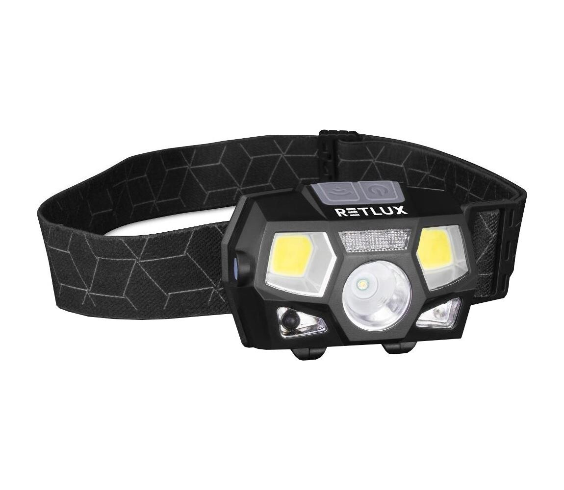 - LED Nabíjecí čelovka se senzorem LED/3W/900 mAh IP44 černá 50006220
