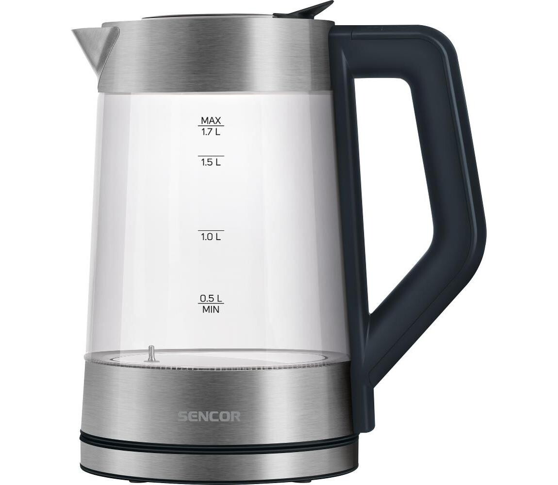Sencor - Rychlovarná konvice s termoregulací 1,7 l 2200W/230V matný chrom/černá 41009664