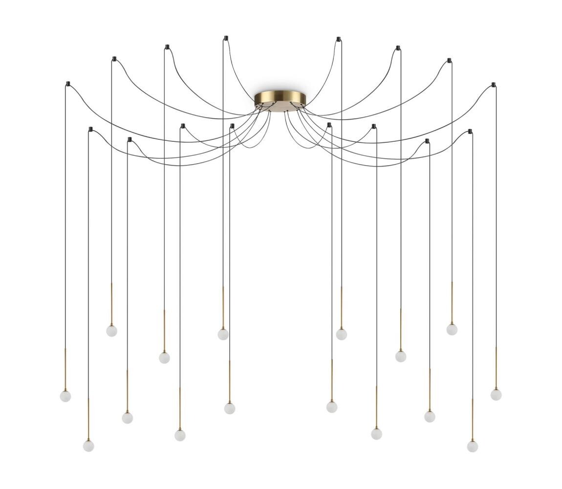 Ideal Lux - LED Lustr na lanku LUCCIOLA 16xLED/16W/230V CRI 90 pavouk mosaz 284019