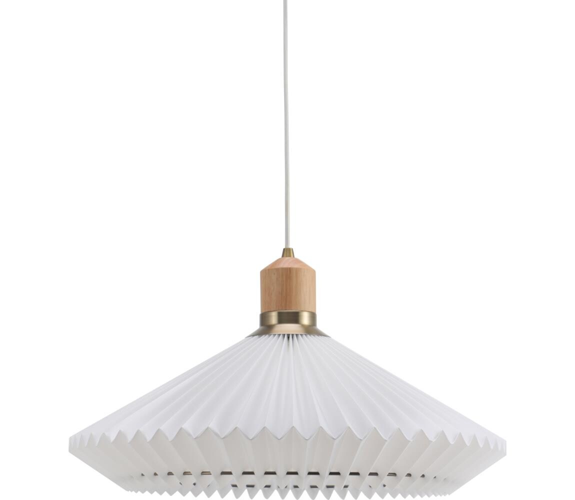 Halo Design 744268- Lustr na lanku PARIS 1xE27/60W/230V pr. 56 cm bílá/mosaz/dub 744268