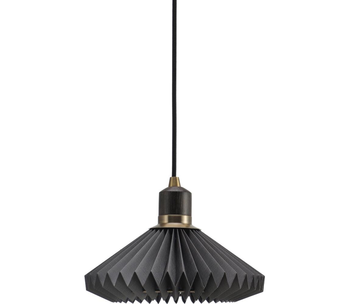 Halo Design 744084- Lustr na lanku PARIS 1xG9/28W/230V pr. 24 cm černá/mosaz/dub 744084