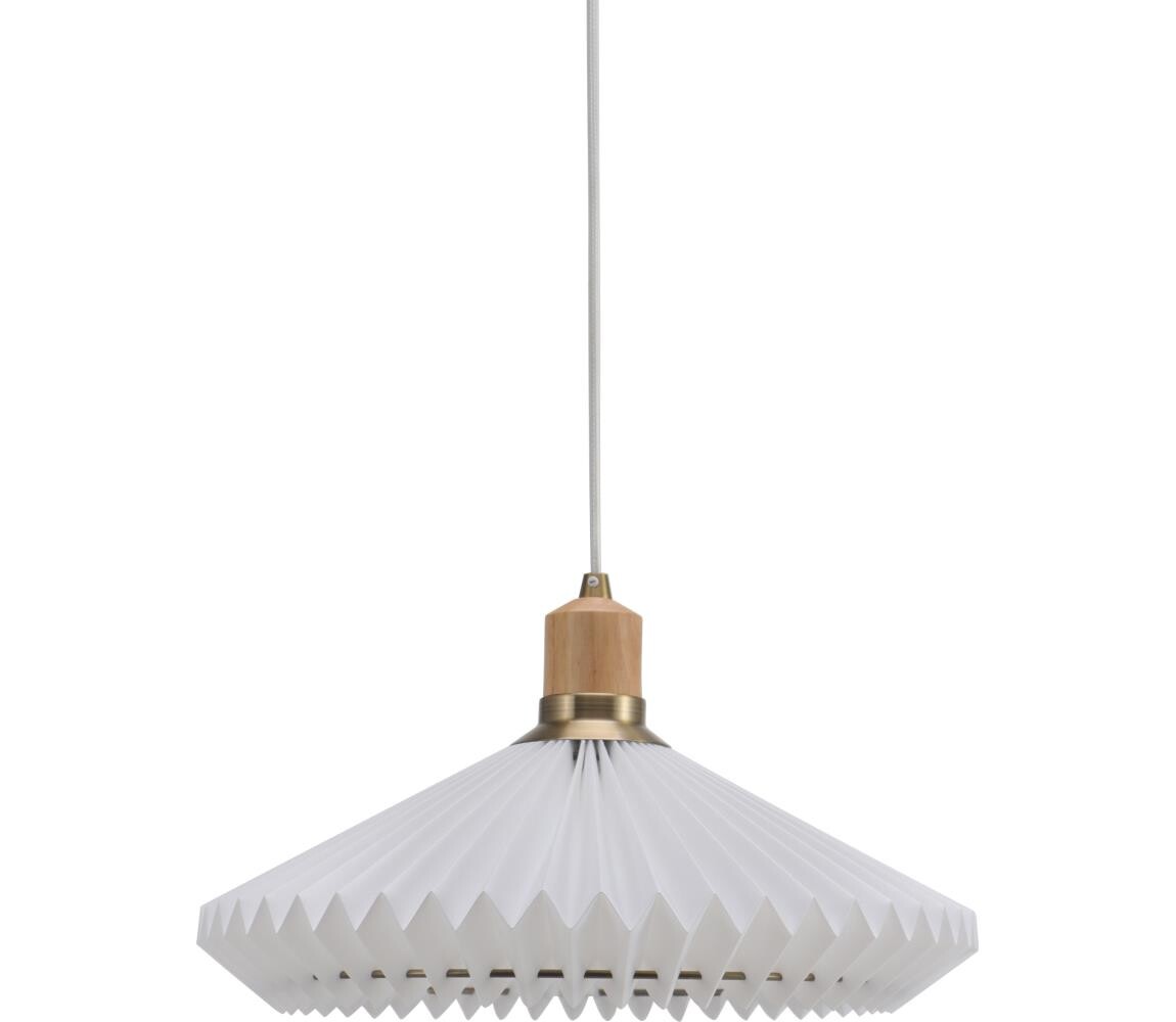 Halo Design 744169- Lustr na lanku PARIS 1xE27/60W/230V pr. 40 cm bílá/mosaz/dub 744169
