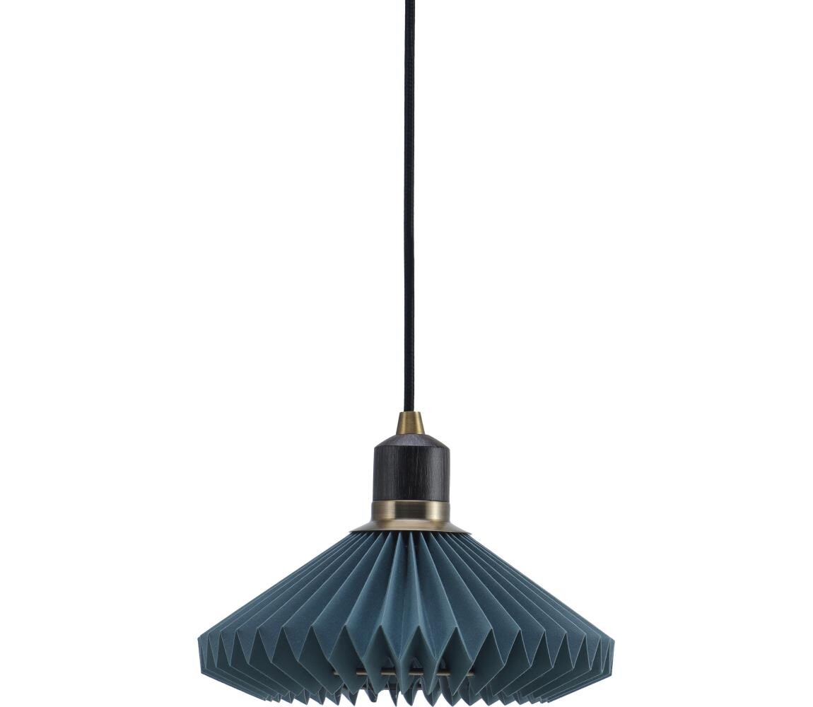 Halo Design 744060- Lustr na lanku PARIS 1xG9/28W/230V pr. 24 cm modrá/mosaz/dub 744060