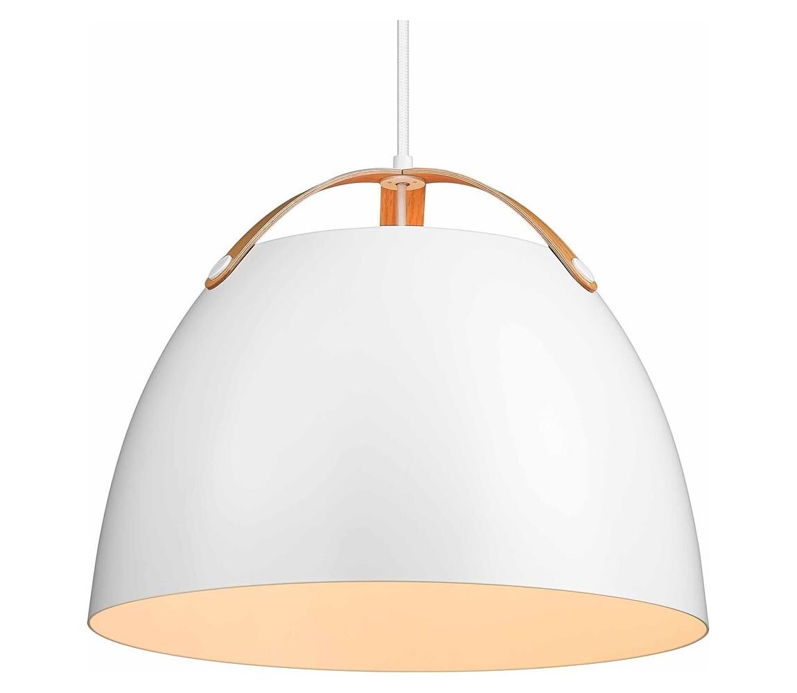 Halo Design 734870 - Lustr na lanku OSLO 1xE27/40W/230V pr. 40 cm bílá/dub 734870