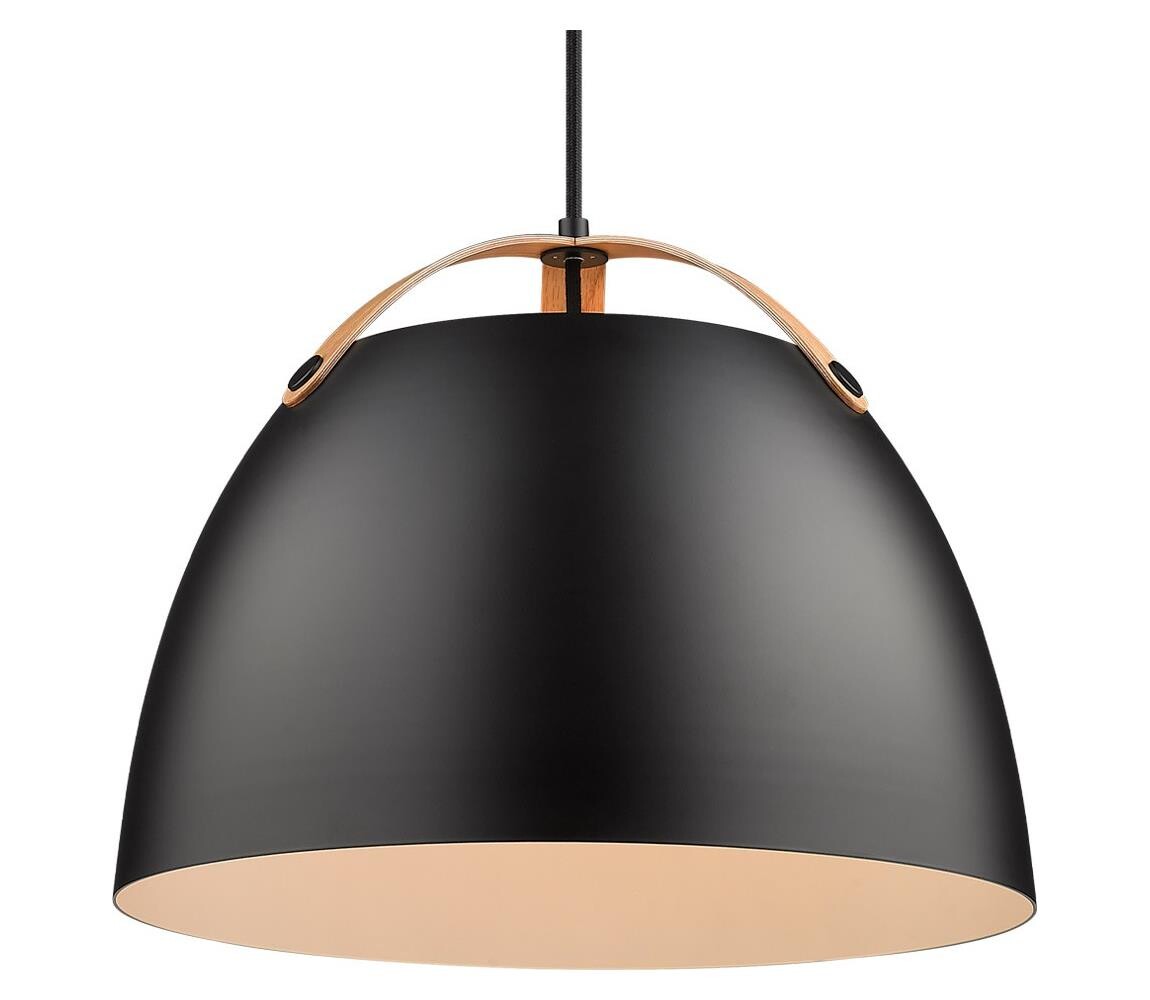 Halo Design 734887 - Lustr na lanku OSLO 1xE27/40W/230V pr. 40 cm černá/dub 734887