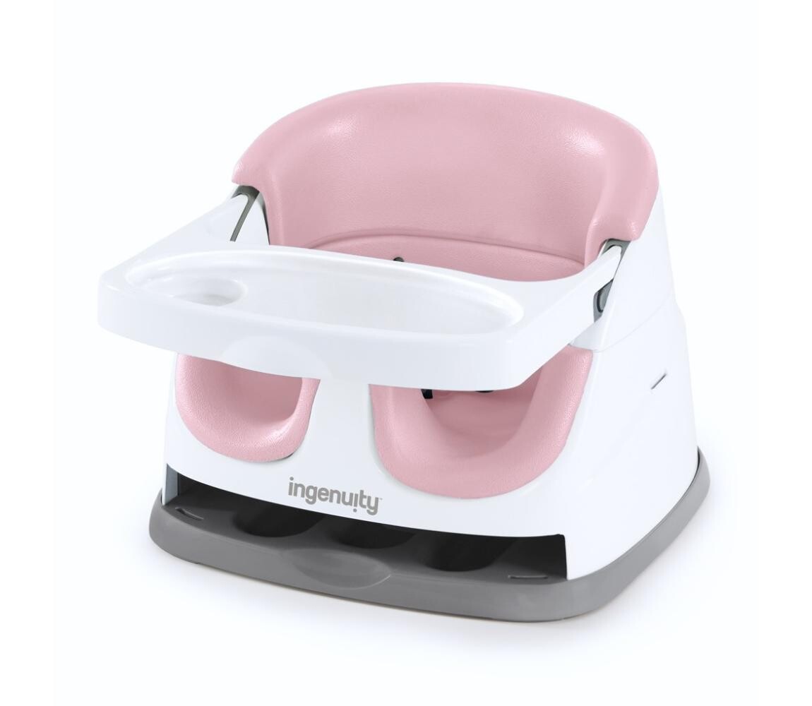Ingenuity - Podsedák na jídelní židli 2v1 BABY BASE růžová 16726-2