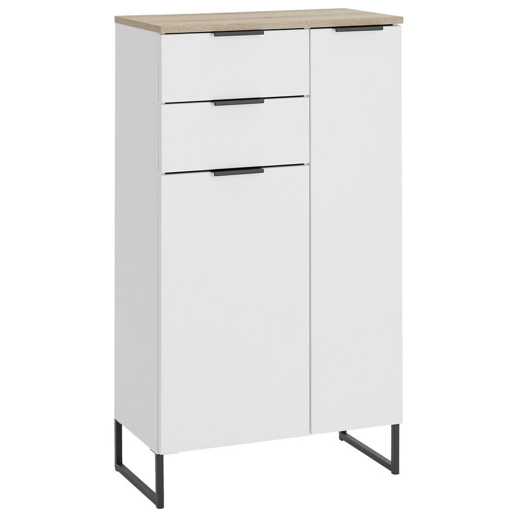 home24 MIDI SKŘÍŇKA, bílá, barvy dubu, 60/106/32 cm