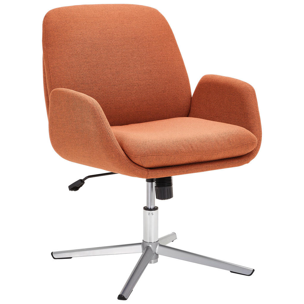 Novel ŽIDLE S PODRUČKAMI, železo, tkaná látka, oranžová