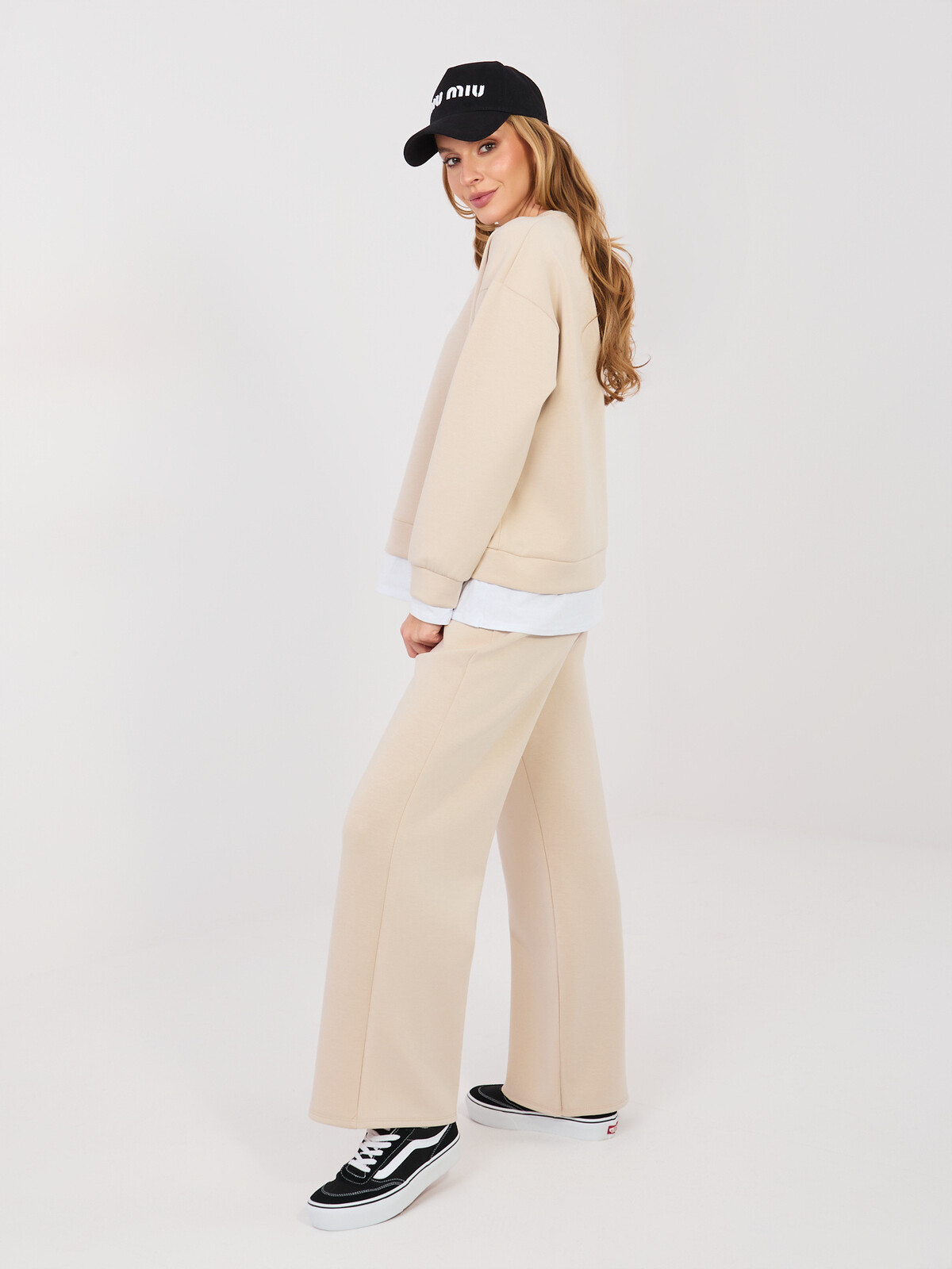 Béžová dámská oversize mikina