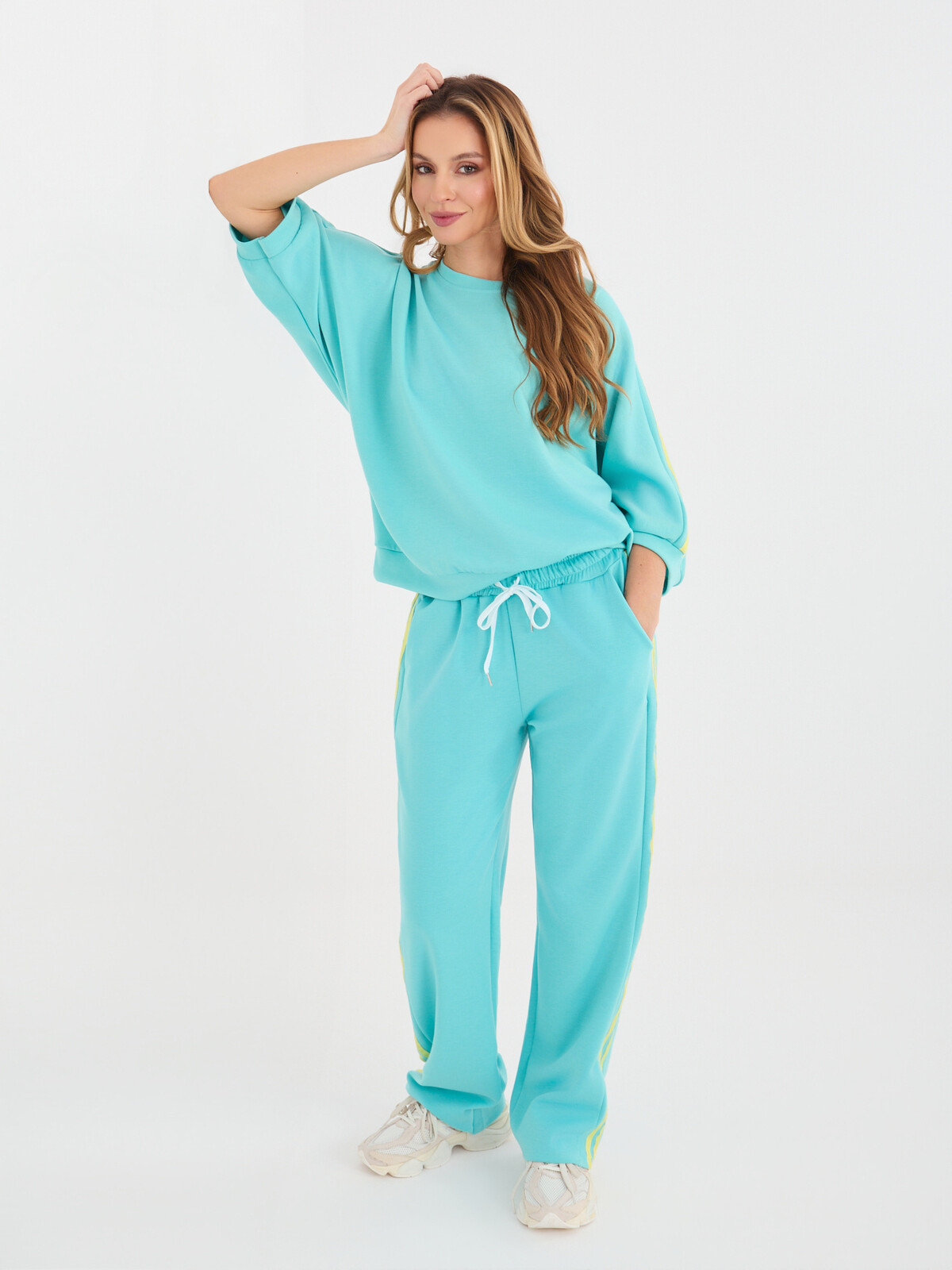 Oversized tyrkysová mikina