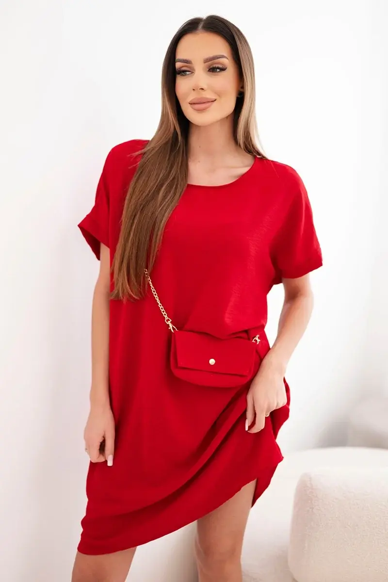 Kesi dámské šaty s krátkým rukávem s kabelkou