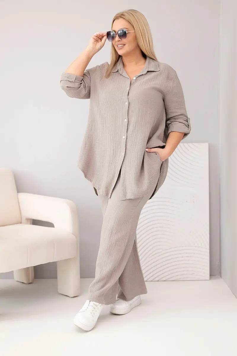 Plus-size mušelinový dámský komplet Kesi