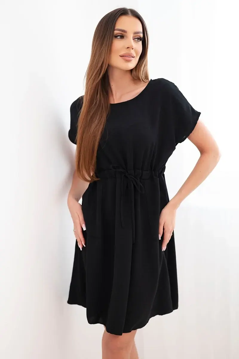 Kesi Włoski dámské šaty s krátkými rukávy a vázáním