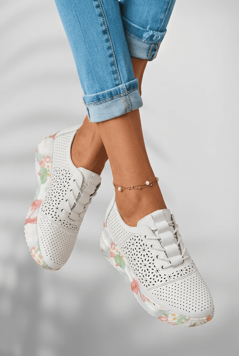 Dámské kožené mokasíny Telina bílé