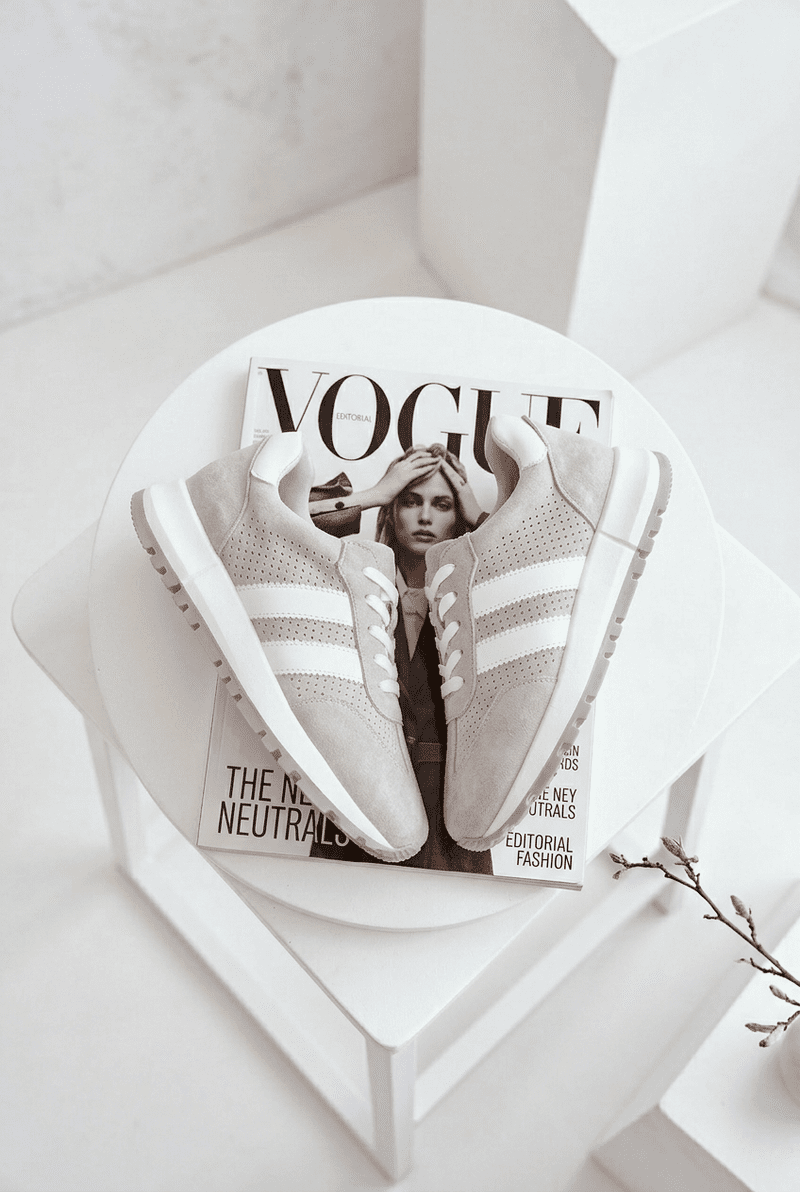 Dámské šedé tenisky z pravé kůže EVENTO