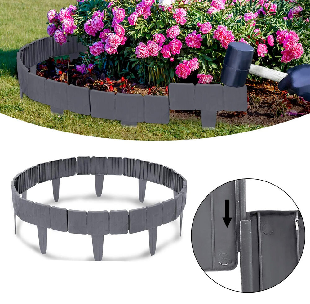 Garden King Zahradní plastový obrubník s imitací kamene 10 ks