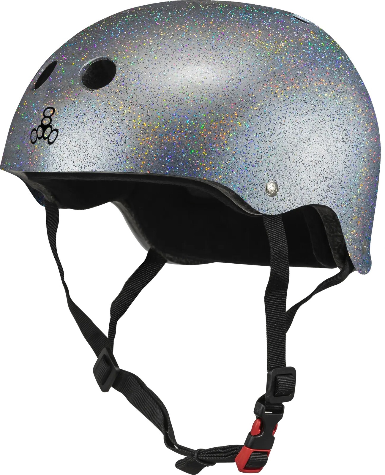 Triple Eight - Glitter Sweatsaver Skate Helmet Silver - helma Velikost: XL/XXL