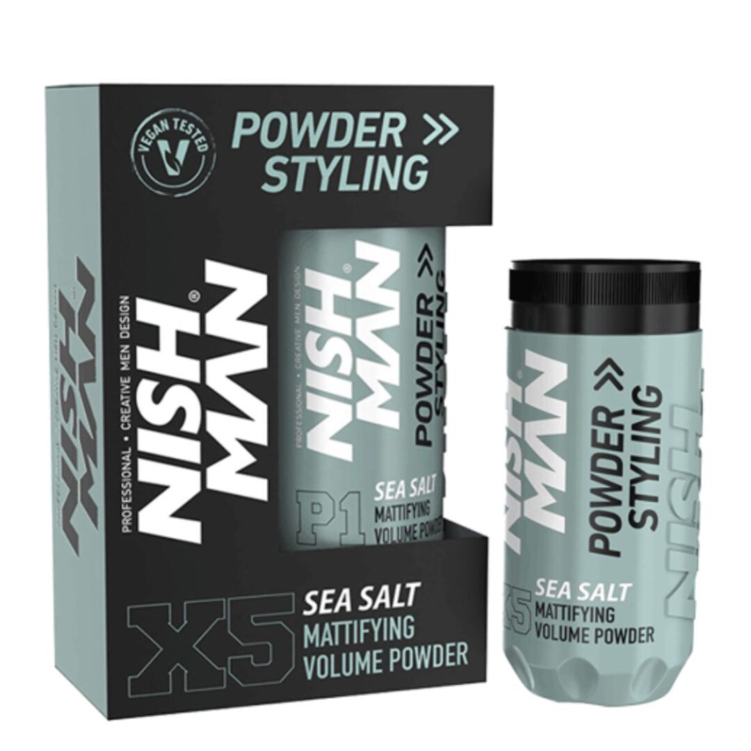 Nishman X5 Sea Salt Powder Styling - objemový matující pudr s mořskou solí, 20g