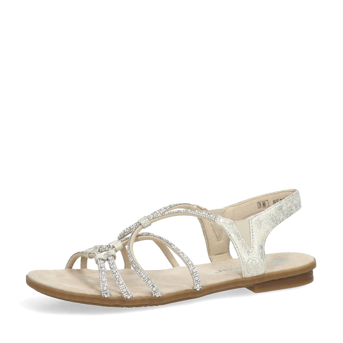 Rieker dámské stylové sandály - stříbrné - 36