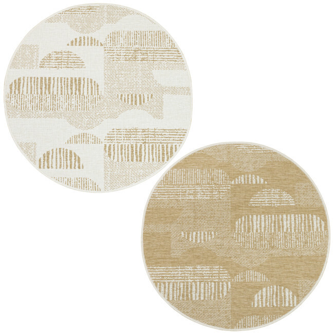 Oboustranný koberec BRUSSELS 206131/10820 béžový / krémový kruh