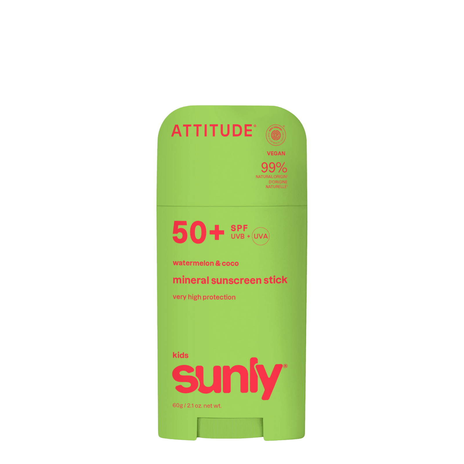 ATTITUDE Dětský minerální opalovací krém Sunly SPF 50+ s vůní melounu a kokosu 60 g