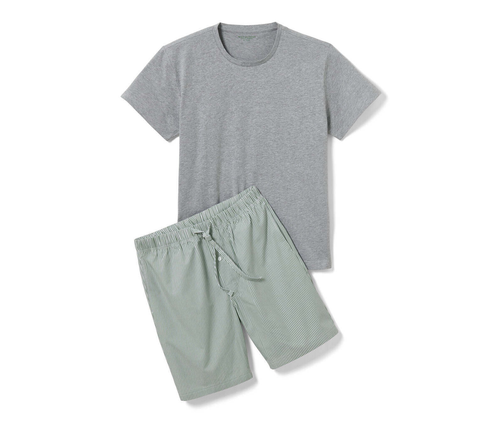 Tchibo - Krátké pyžamo s tkanými kalhotami - pro muže - vel. XL 56/58 - barva: bílá/s proužky