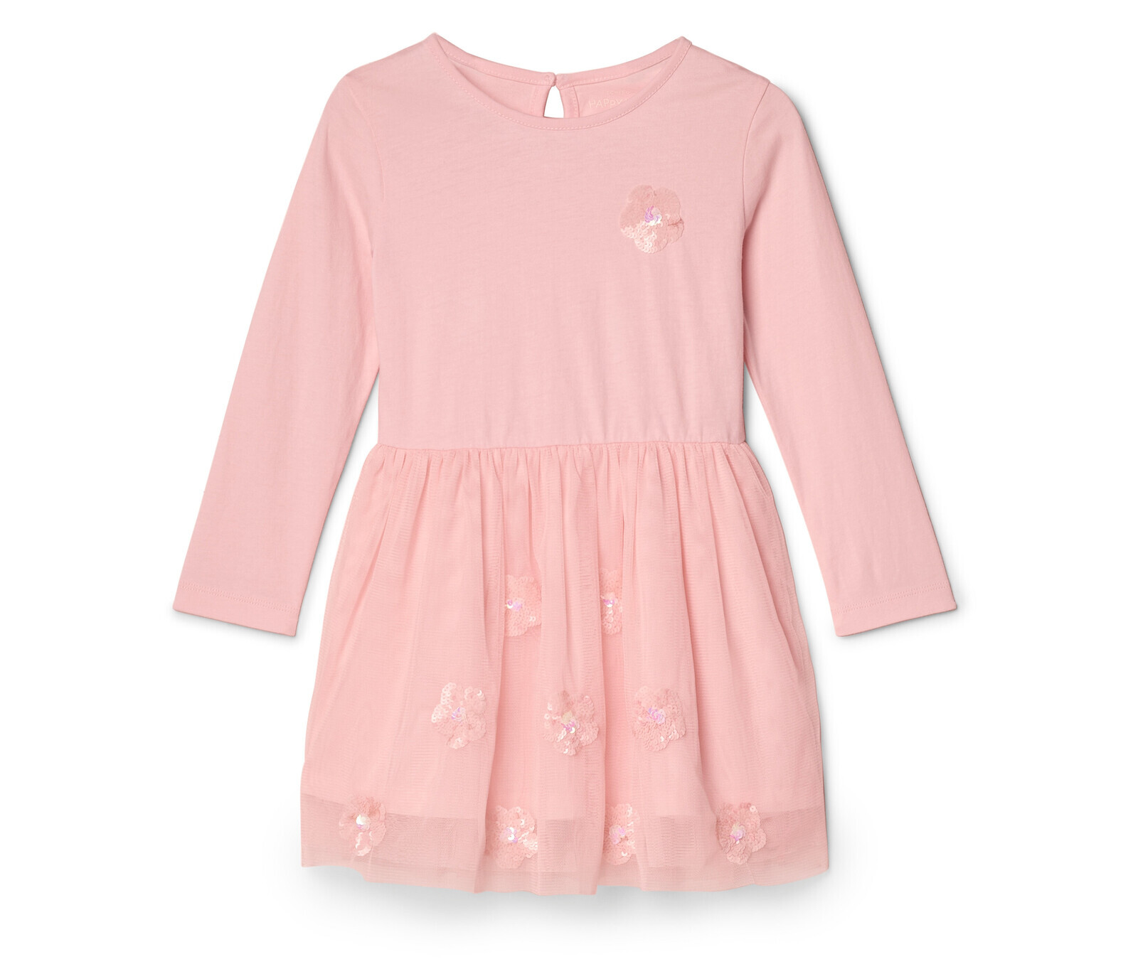 Tchibo - Dětské žerzejové šaty s flitry - pro miminko - vel. 86/92 - barva: růžová