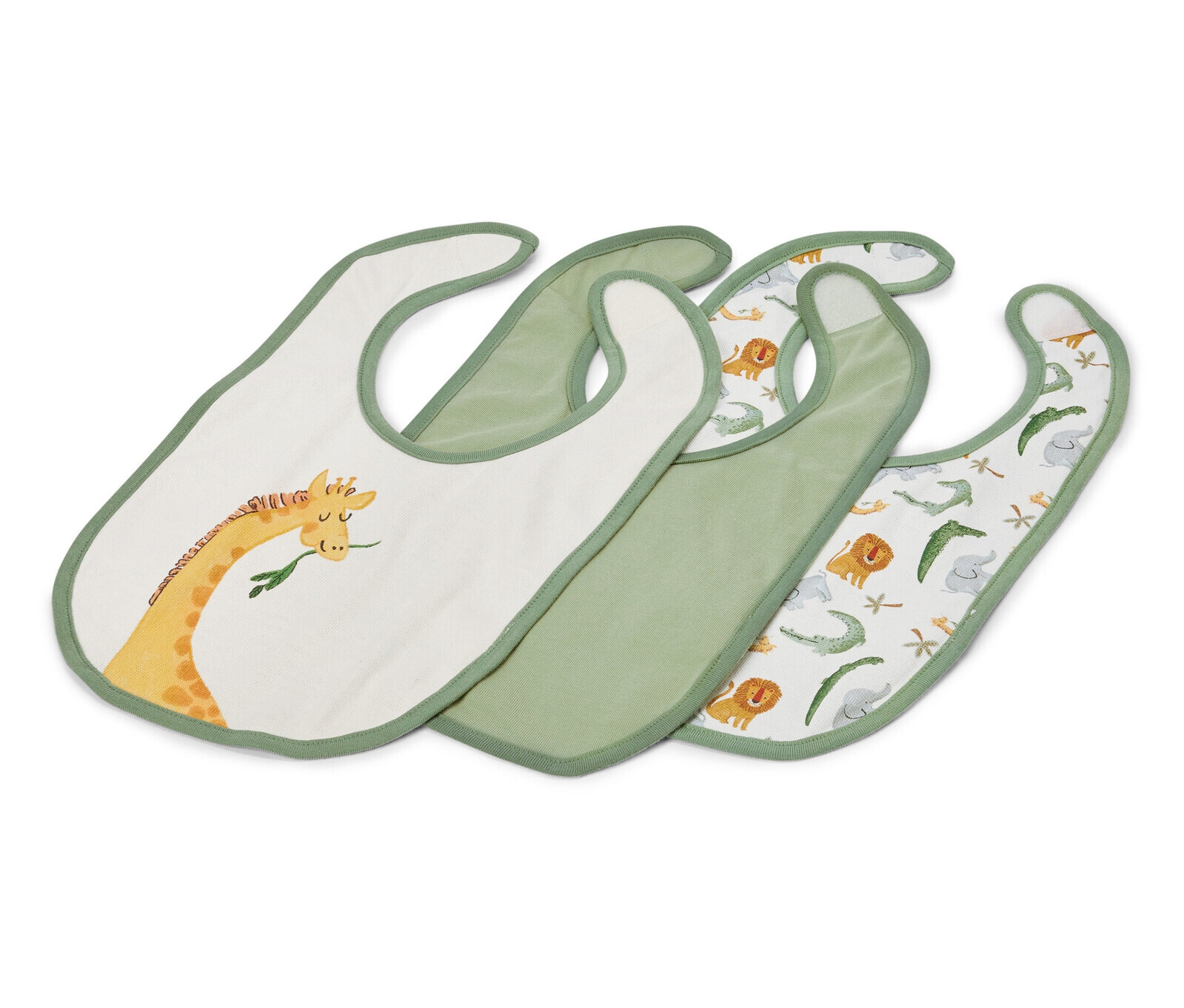 Tchibo - Bavlněné bryndáčky s motivy zvířátek pro miminka - barva: bílá