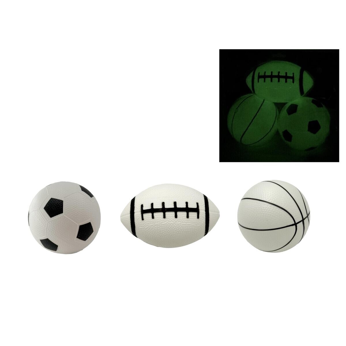 SPORTO Sada 3 míčků - svítící ve tmě